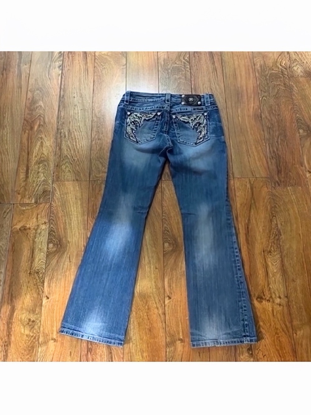 Gorgeous Y2K Miss Me Easy Boot Jeans With Embellished Pockets 31-1/2” Inseam